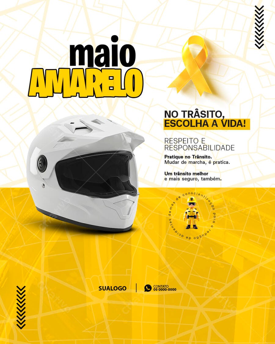 Post para Maio Amarelo PSD Editável