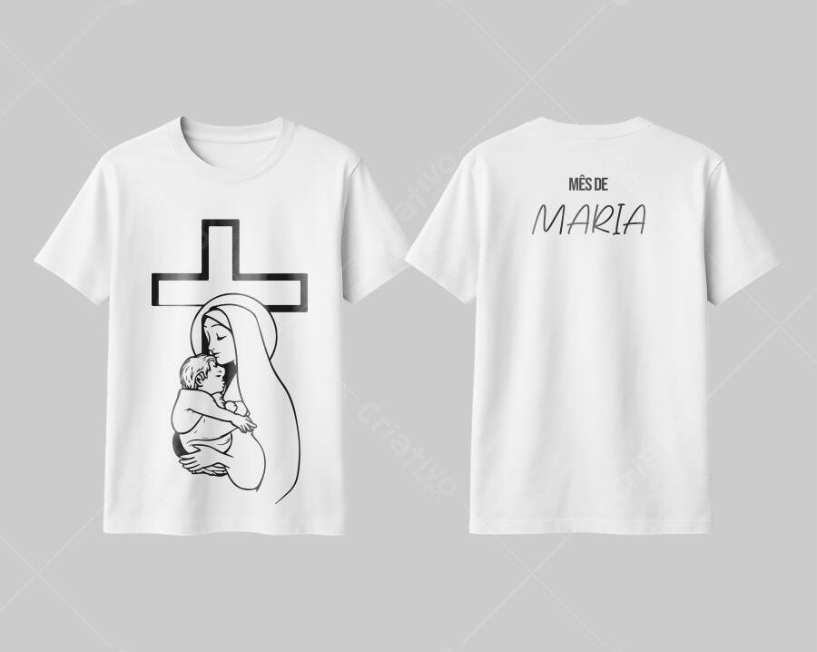 Camiseta Mês de Maria PSD Editável