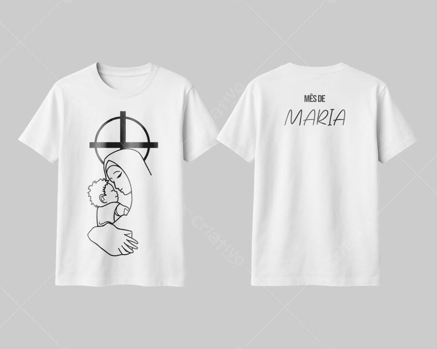 Camiseta Mês de Maria PSD Editável