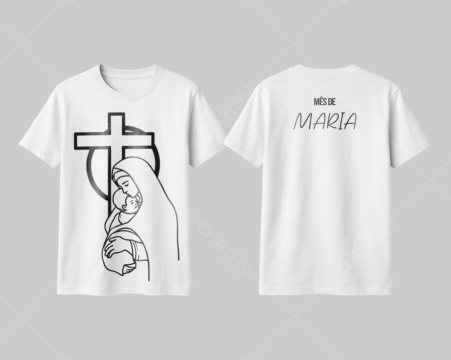 Camiseta Mês de Maria PSD Editável