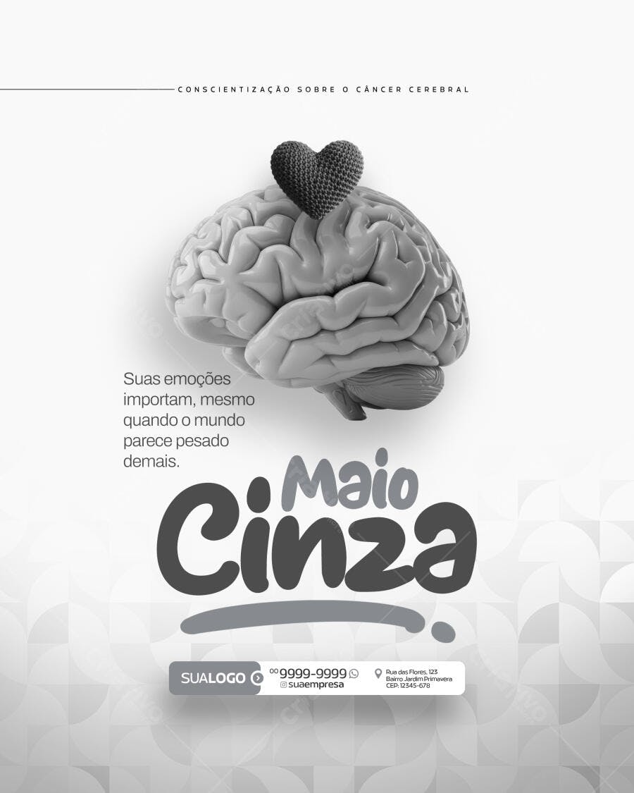 Post para Maio Cinza PSD Editável