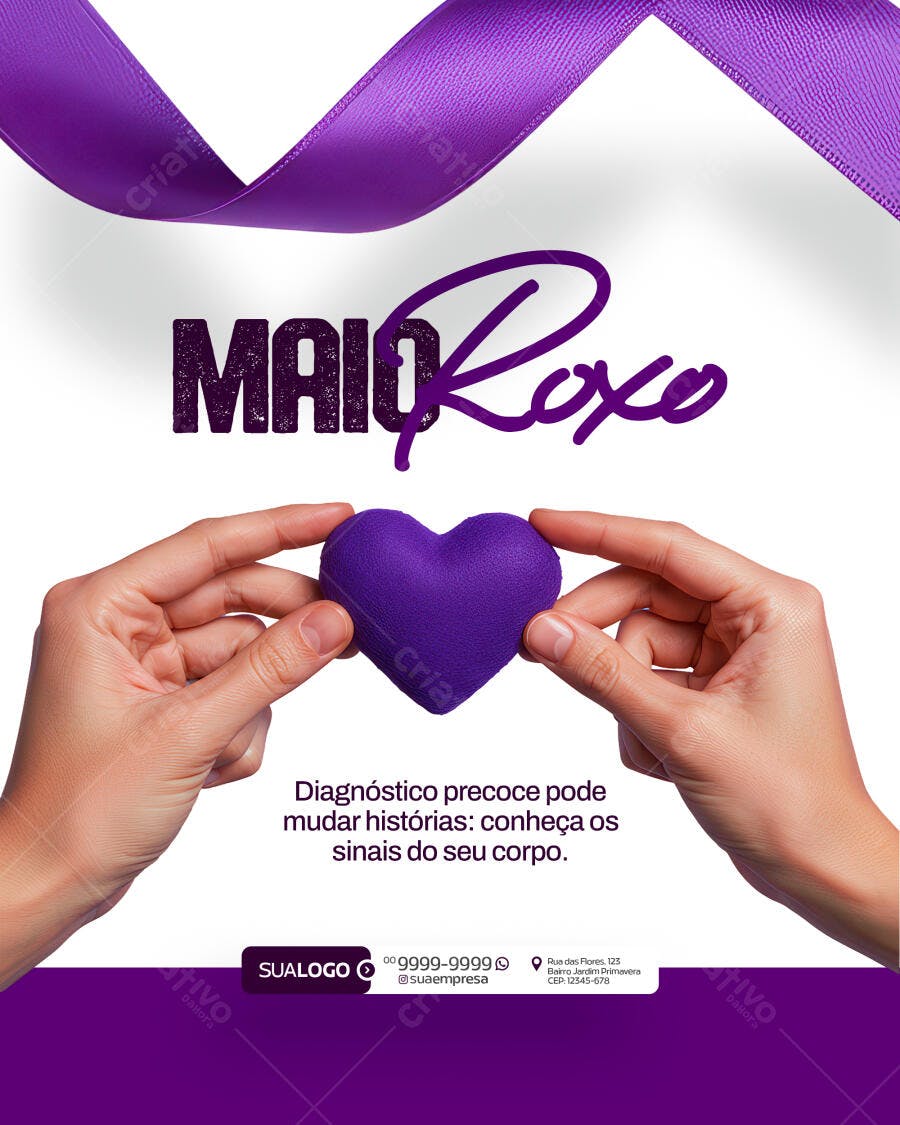 Post para Maio Roxo PSD Editável
