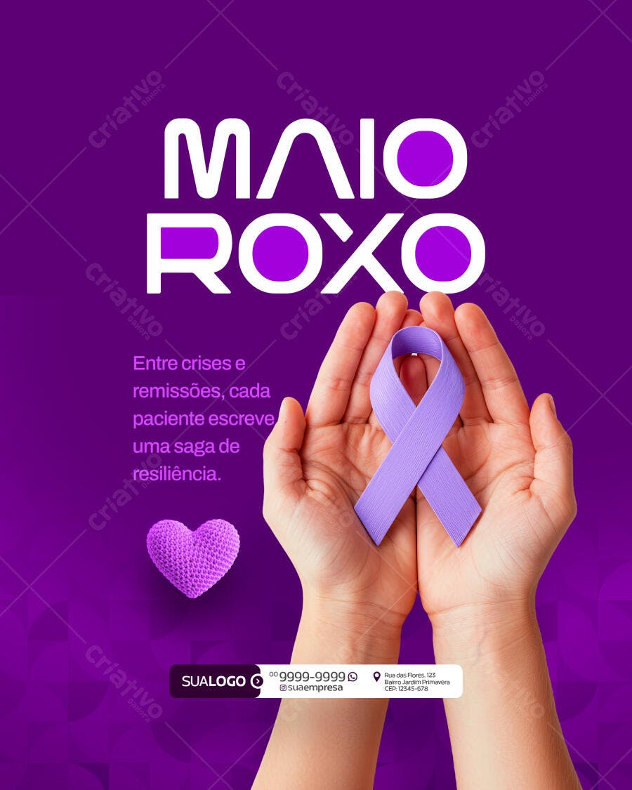 Flyer Maio Roxo PSD Editável