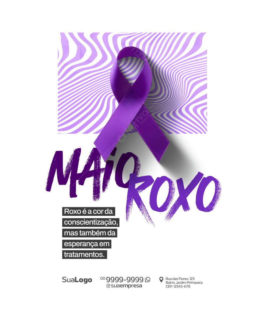 Flyer Maio Roxo PSD Editável