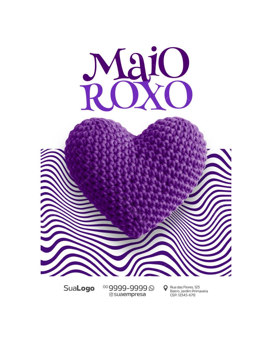 Post para o Maio Roxo PSD Editável