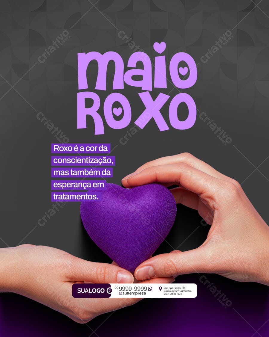 Post para o Maio Roxo PSD Editável