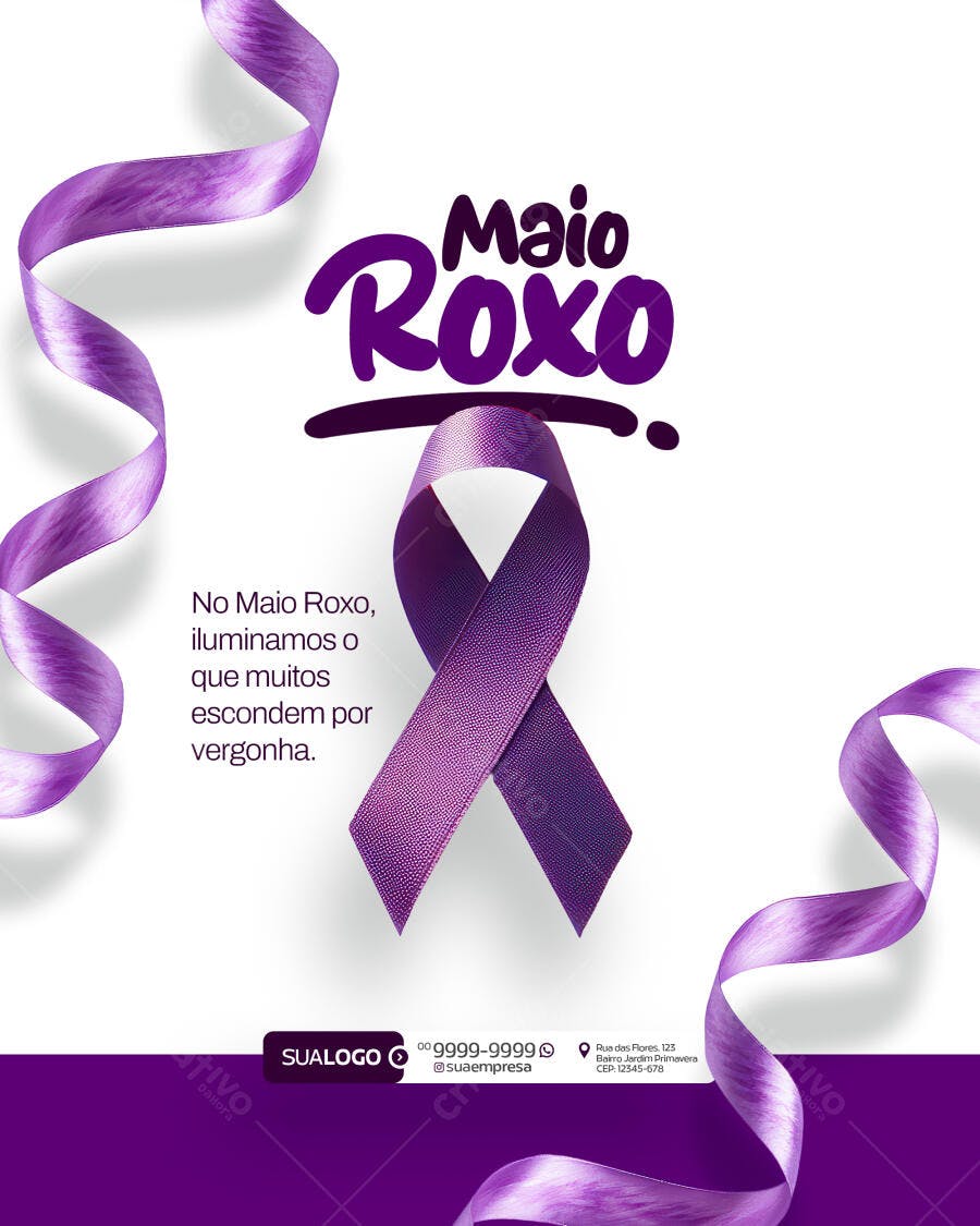 Flyer Maio Roxo PSD Editável