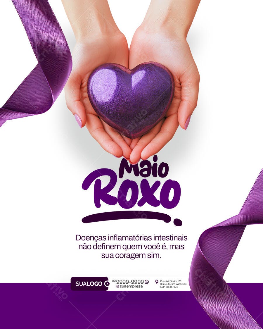 Post para o Maio Roxo PSD Editável