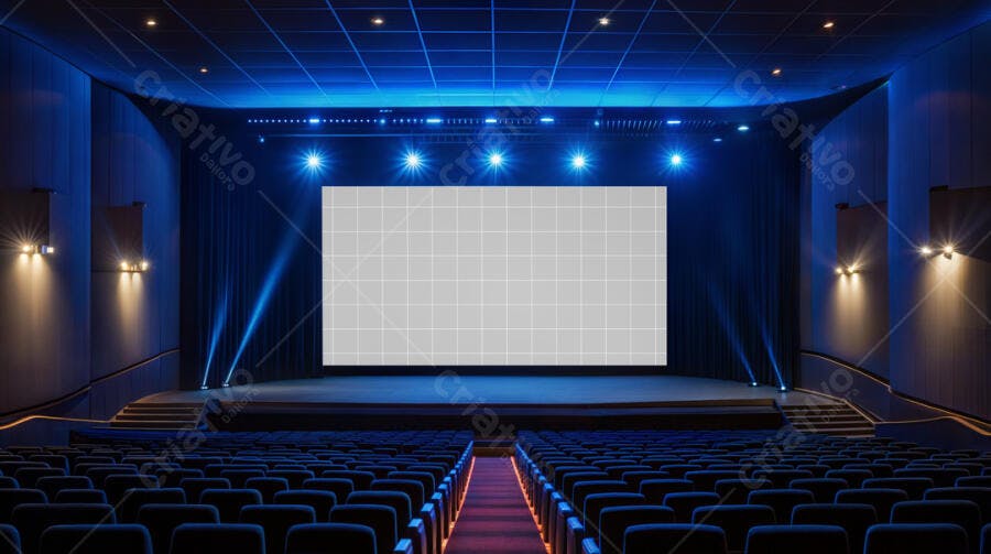 Mockup de Tela de Cinema em Ambiente Profissional