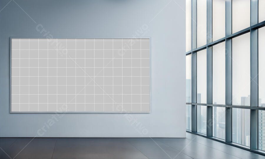 Mockup de Painel Moderno em Ambiente Corporativo