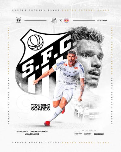FLYER FUTEBOL BRASILEIRÃO SANTOS X BRAGANTINO