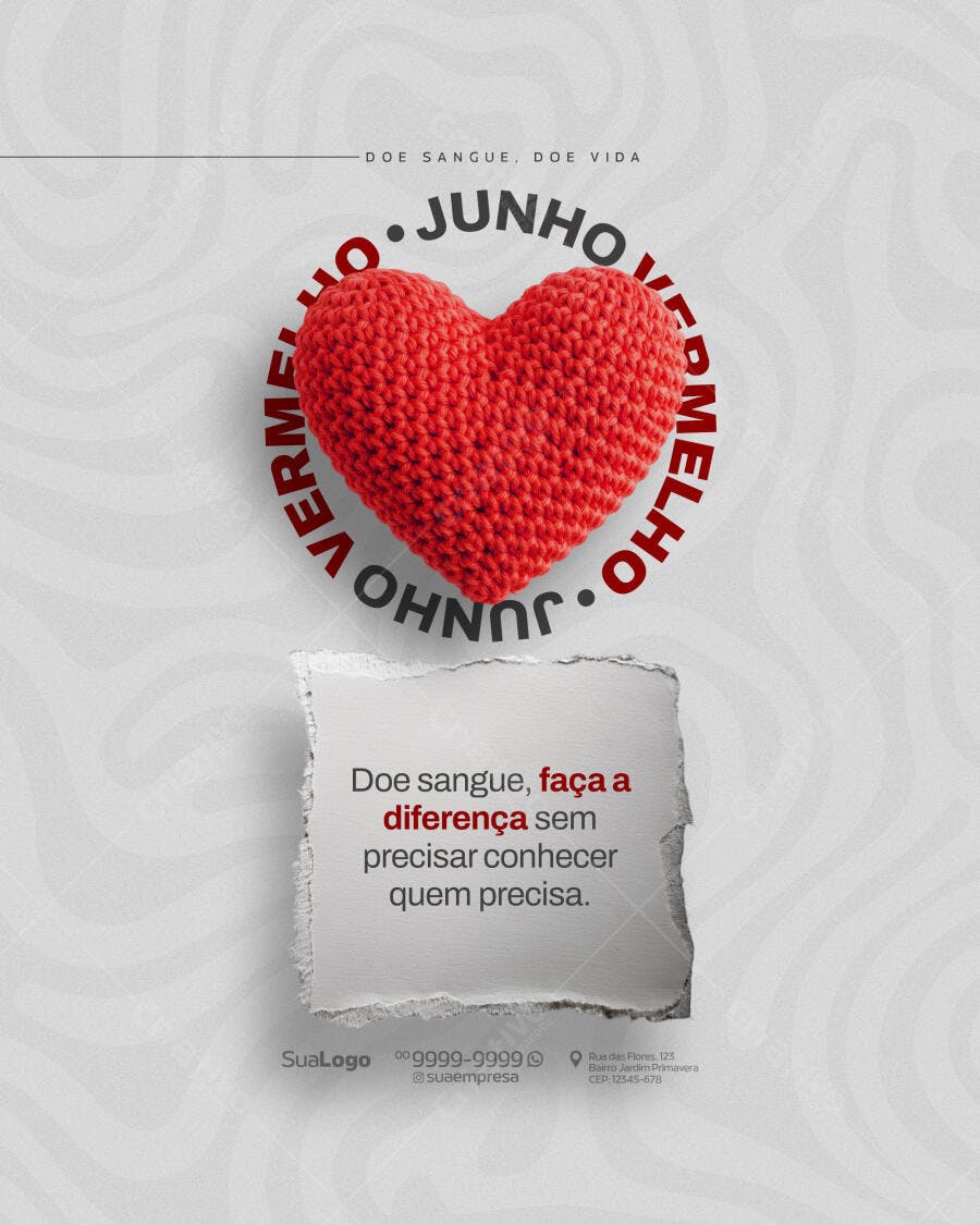 Post Junho Vermelho PSD Editável