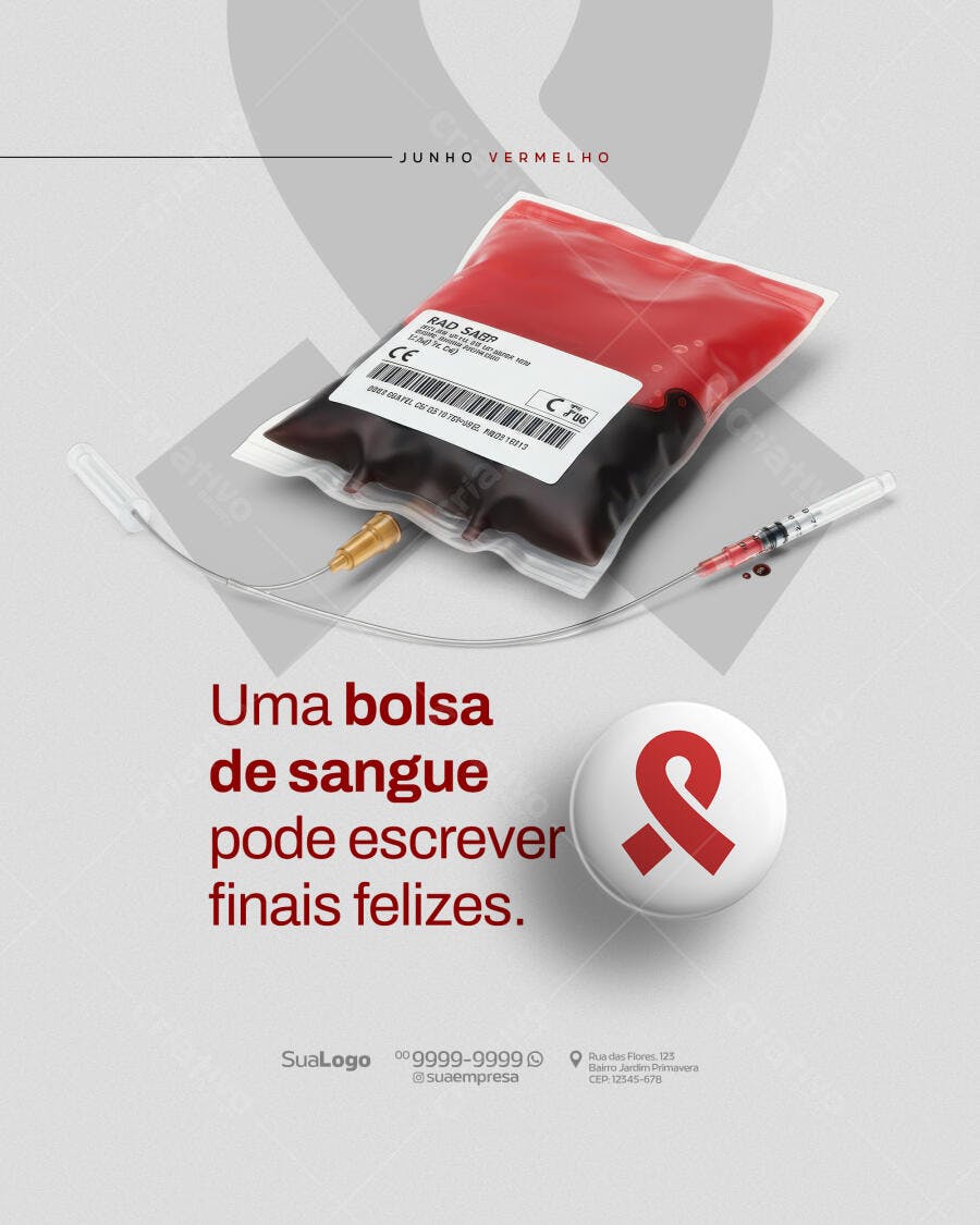 Flyer Junho Vermelho PSD Editável