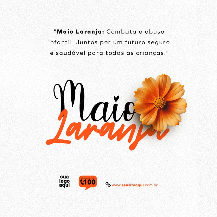 Post para o Maio Laranja PSD Editável