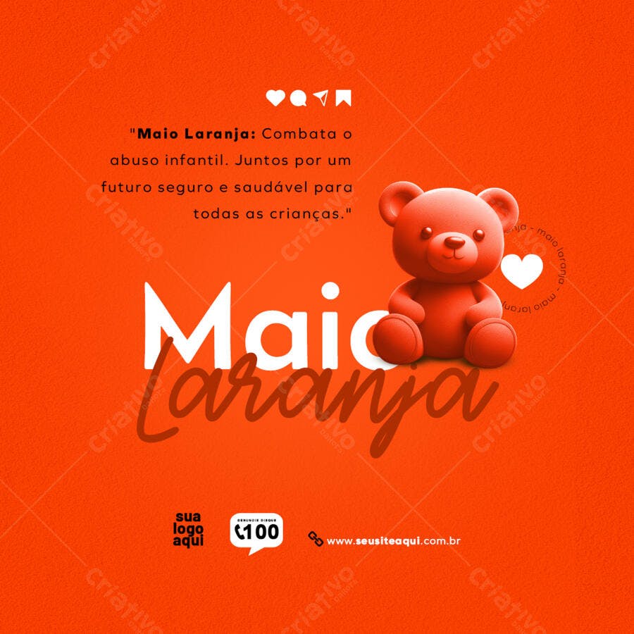 Post para o Maio Laranja PSD Editável