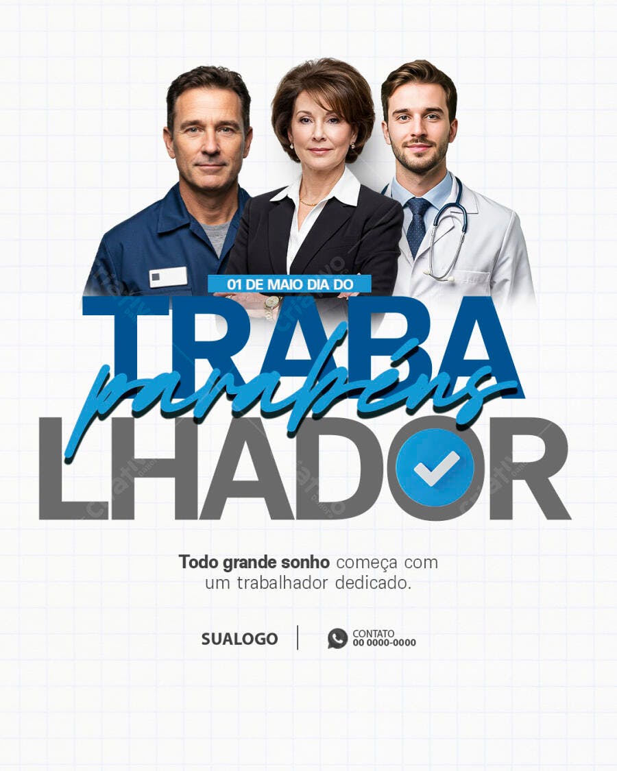 Flyer Dia do Trabalhador PSD Editável