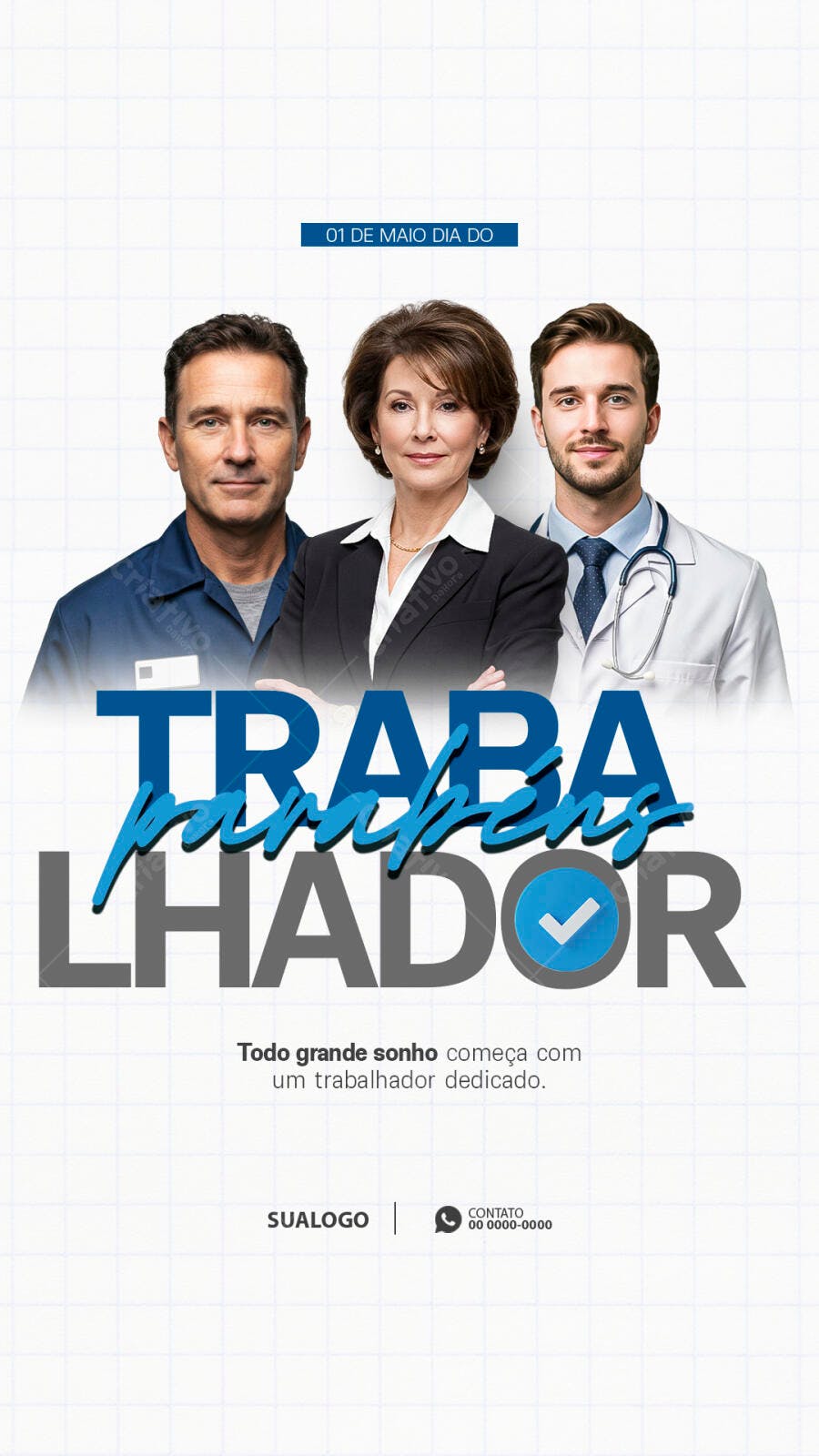 Flyer Dia do Trabalhador PSD Editável