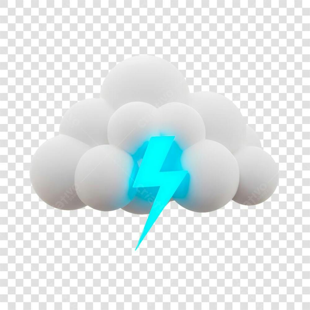 NUVEM COM RAIO RENDER 3D