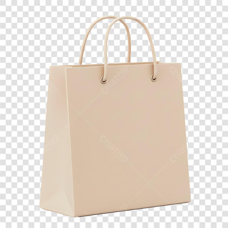 Mockup Sacola Papel Bege PNG com fundo transparente