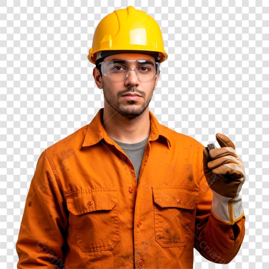 Imagem PNG profissional construção civil com fundo transparente
