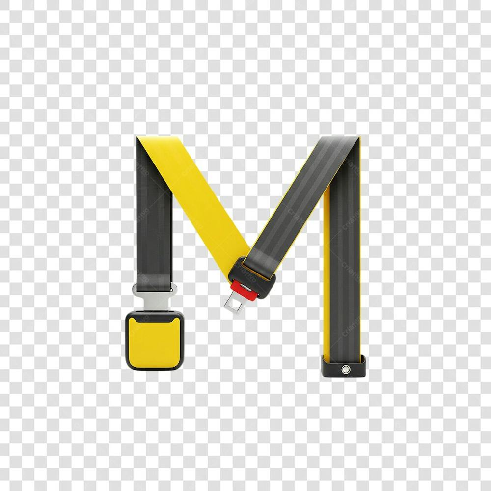 Cinto de Segurnça em Formato de M representando Maio Amarelo