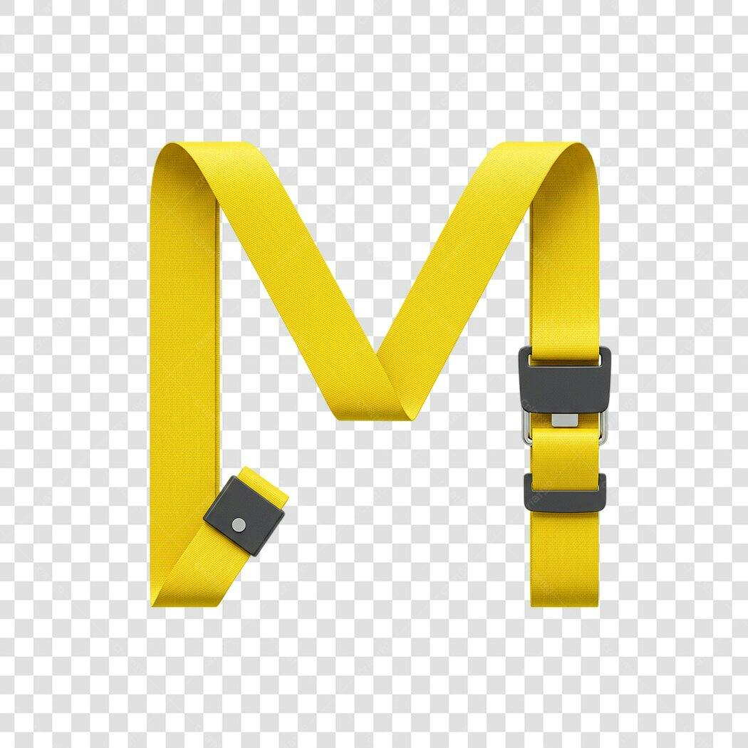 Mockup de Cordão de Crachá Amarelo PNG com fundo transparente