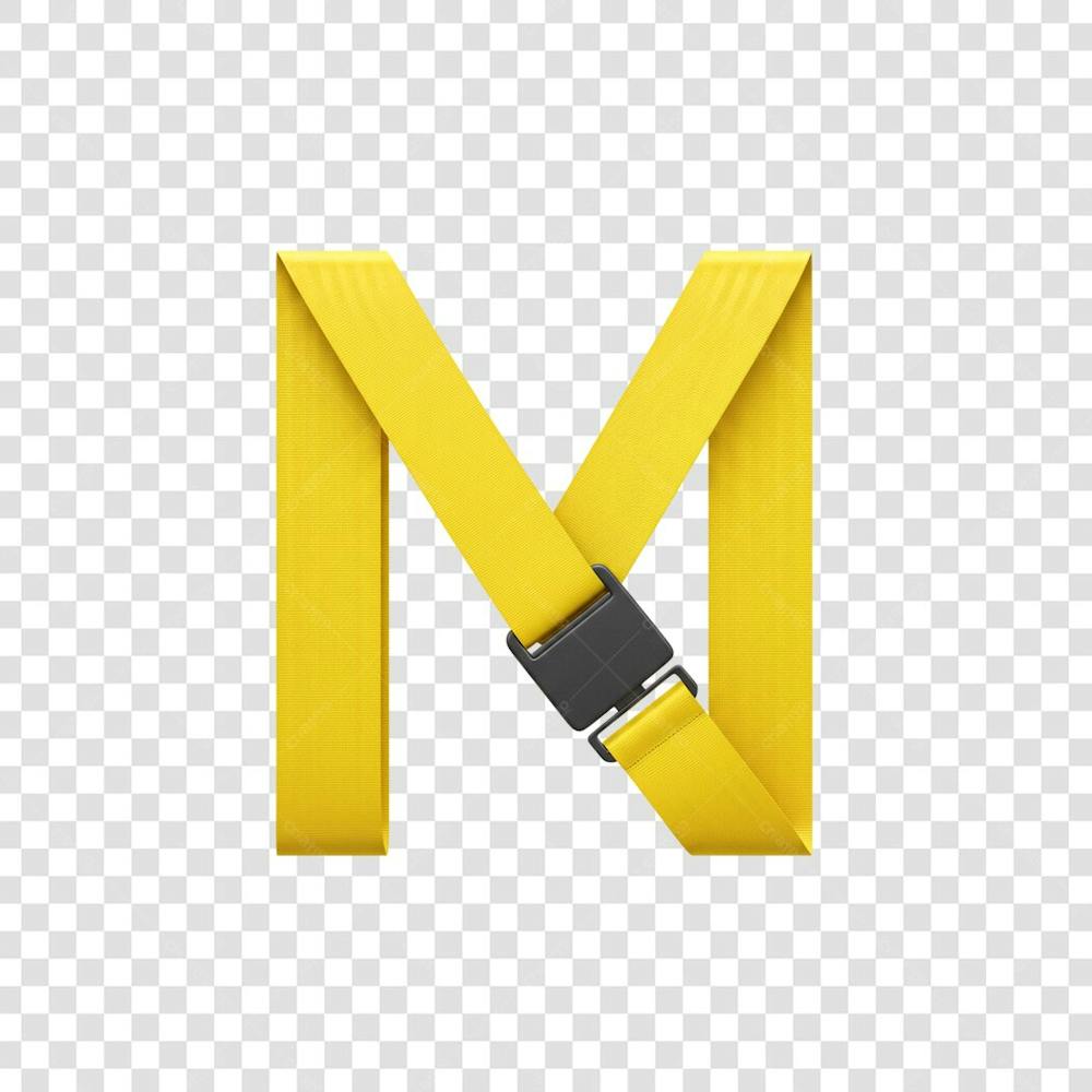 Cinto de Segurnça em Formato de M representando Maio Amarelo e