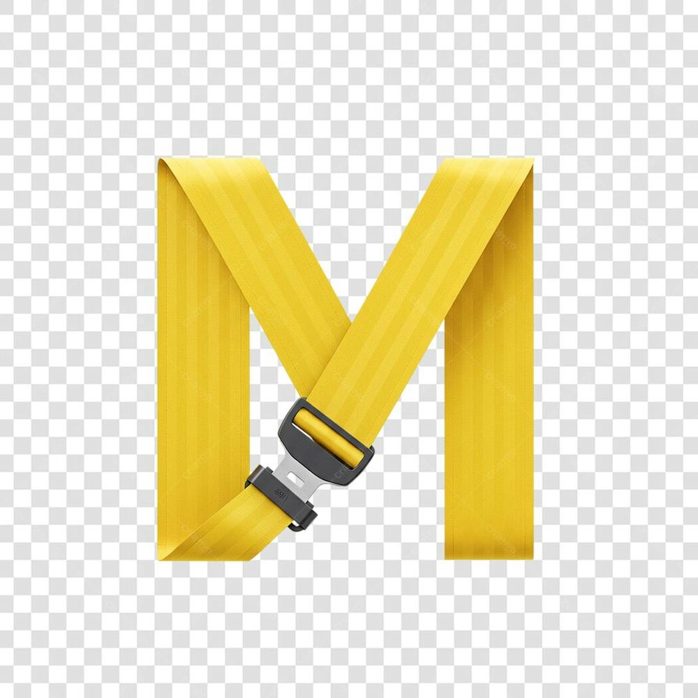 Cinto de Segurnça em Formato de M representando Maio Amarelo c