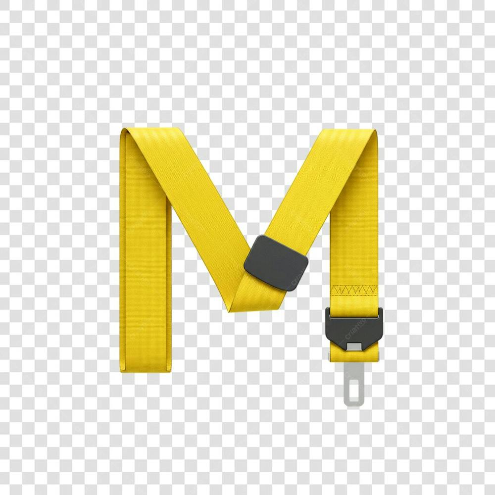 Cinto de Segurnça em Formato de M representando Maio Amarelo D