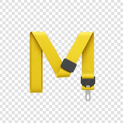 Cinto de Segurnça em Formato de M representando Maio Amarelo D