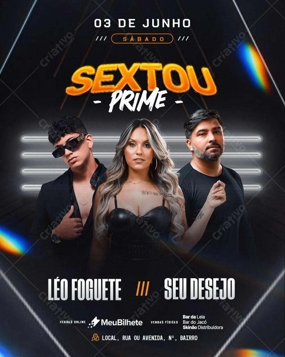 FLYER EVENTO SEXTOU PRIME FEED PSD EDITAVEL