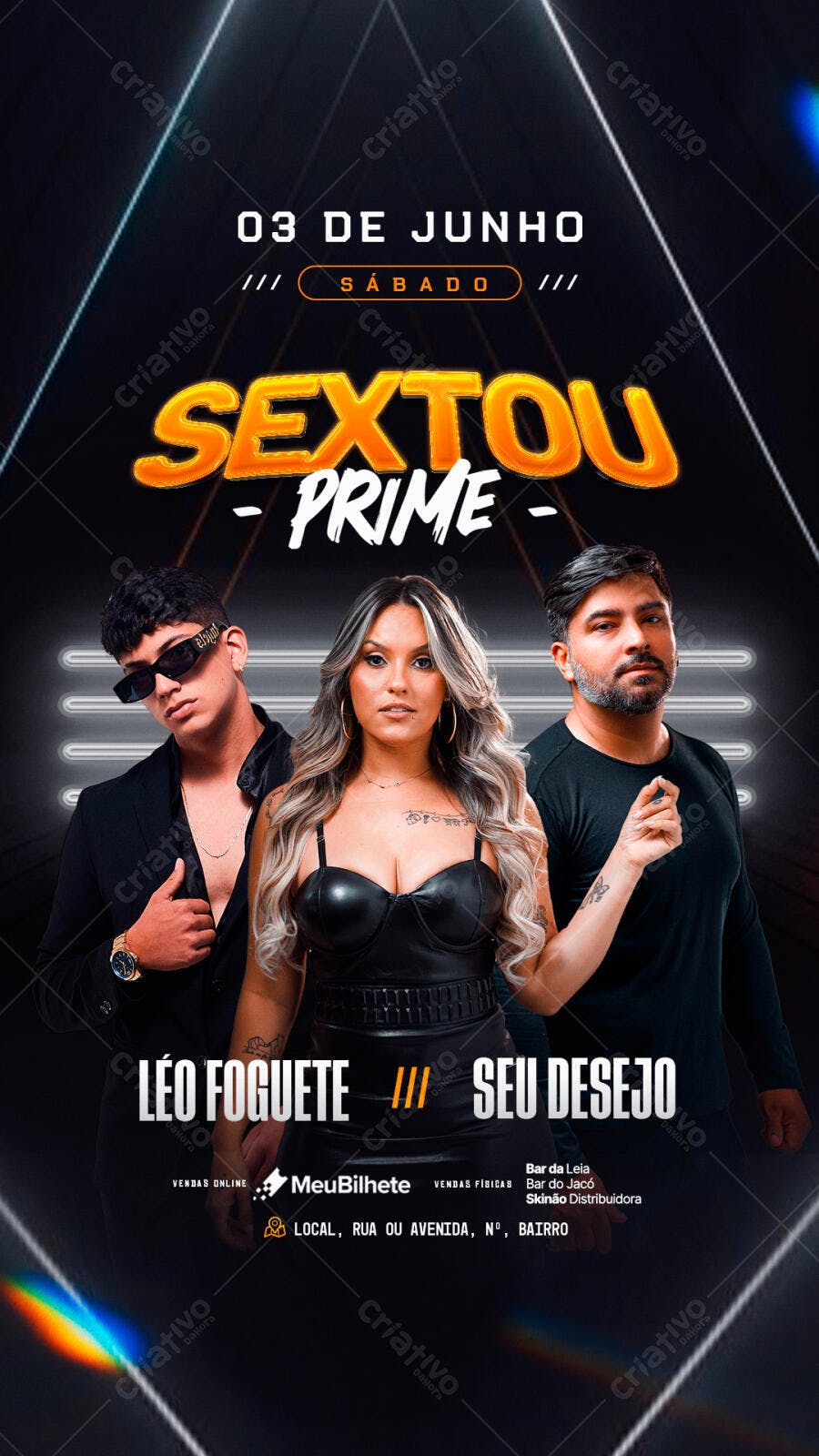 Flyer Festa Sextou Prime 03 de Junho PSD Editável