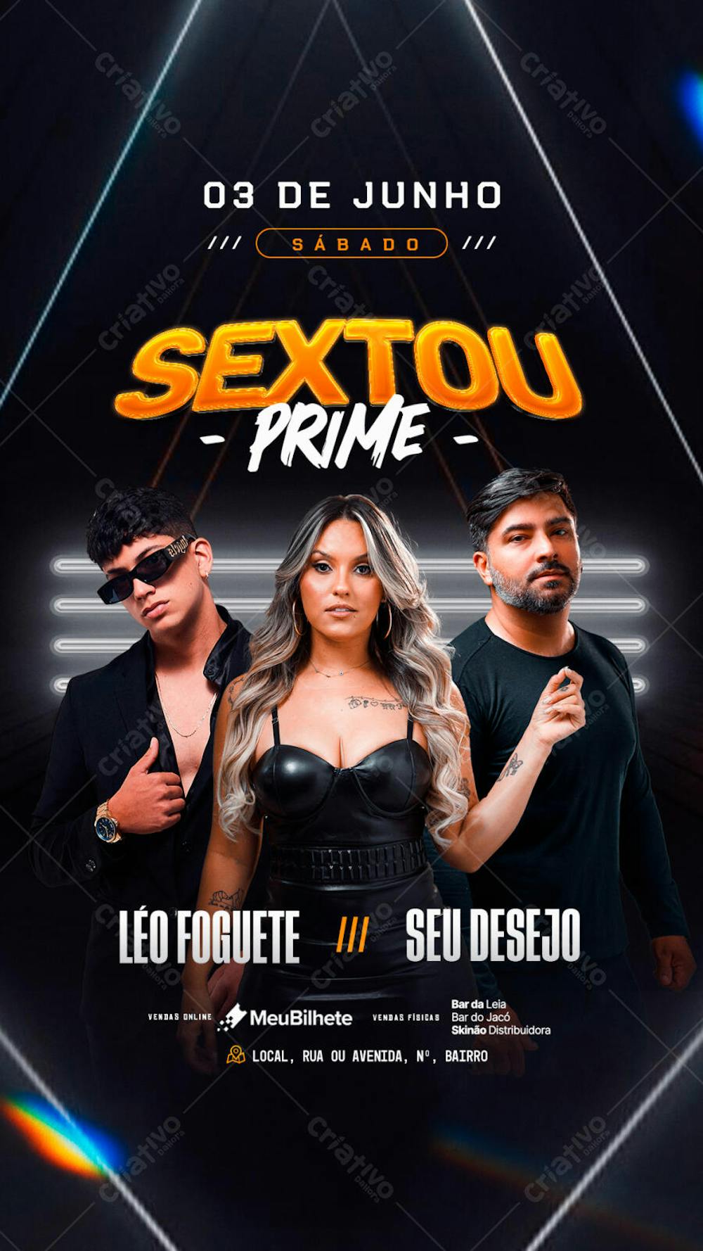 FLYER EVENTO SEXTOU PRIME STORY PSD EDITAVEL