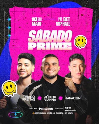FLYER EVENTO SÁBADO PRIME FEED PSD EDITÁVEL