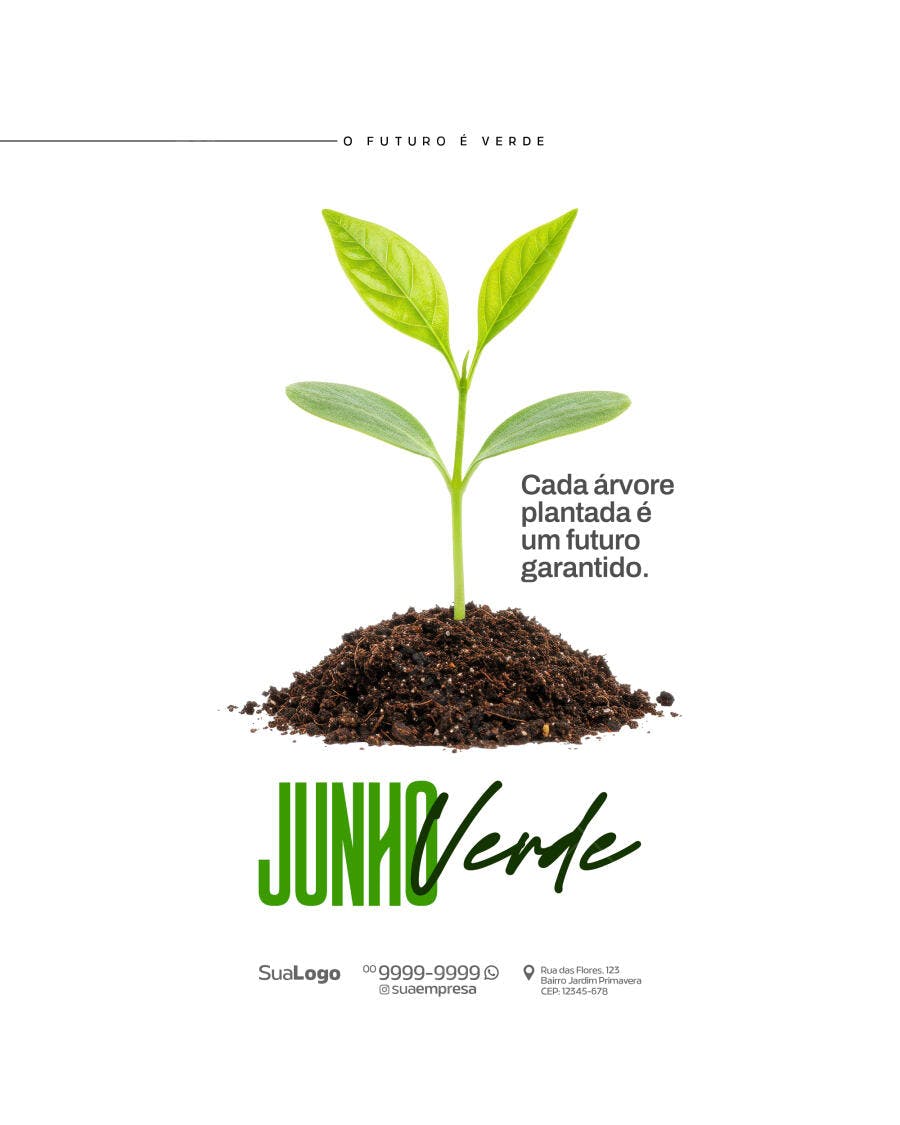 Flyer Junho Verde PSD Editável