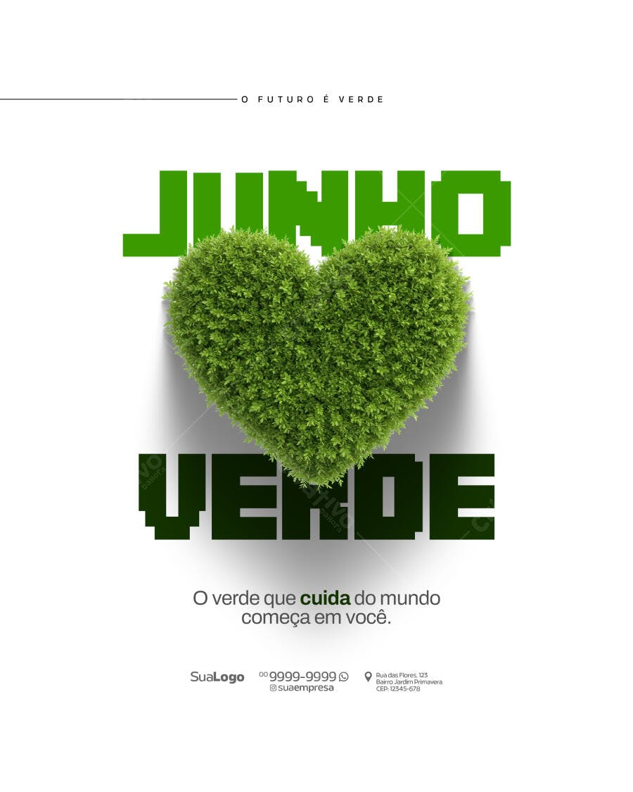 Flyer Junho Verde PSD Editável