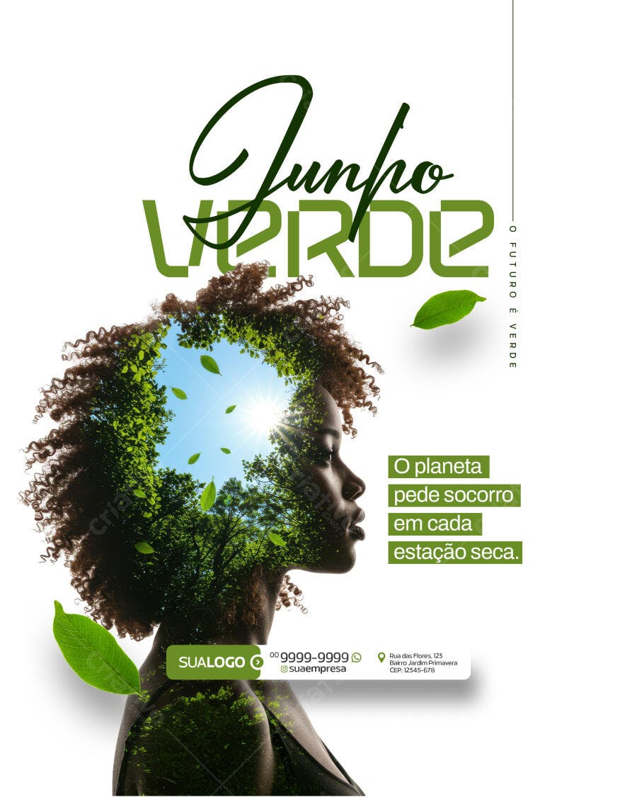 Flyer Meio Ambiente Junho Verde PSD Editável