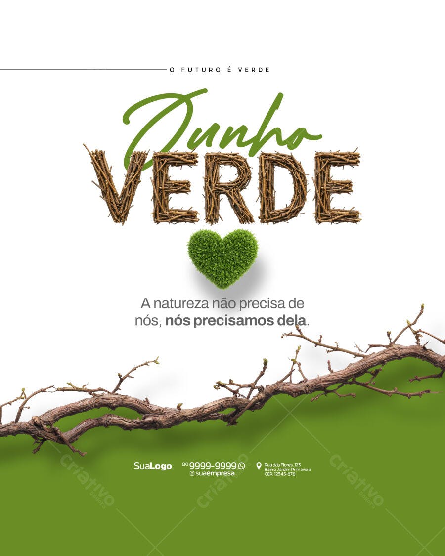 Flyer Junho Verde PSD Editável