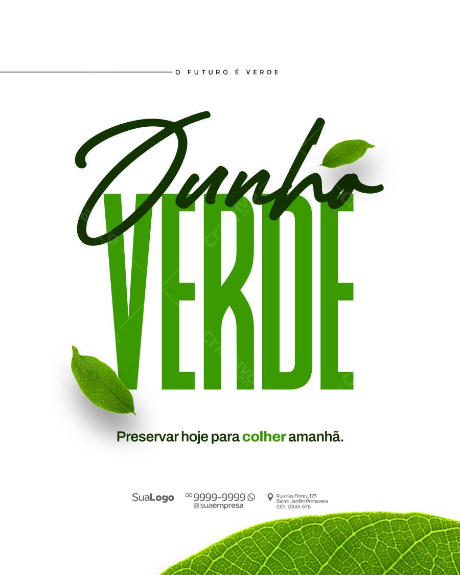 Flyer Junho Verde PSD Editável