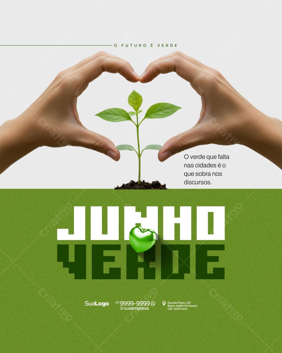 Flyer Junho Verde PSD Editável
