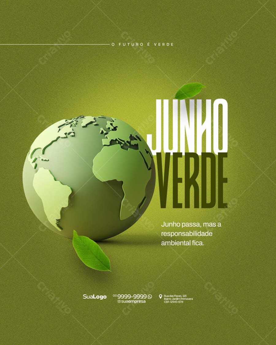 Postagem Junho Verde PSD Editável