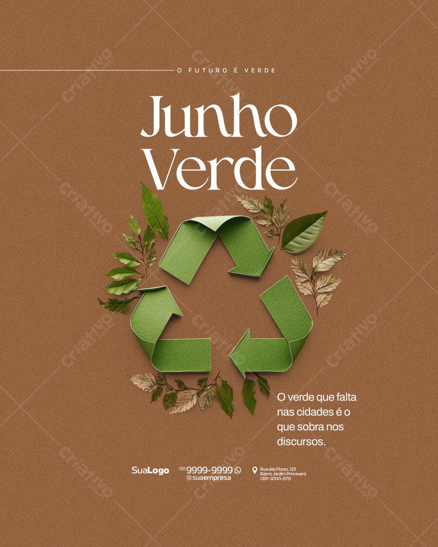 Flyer Junho Verde PSD Editável
