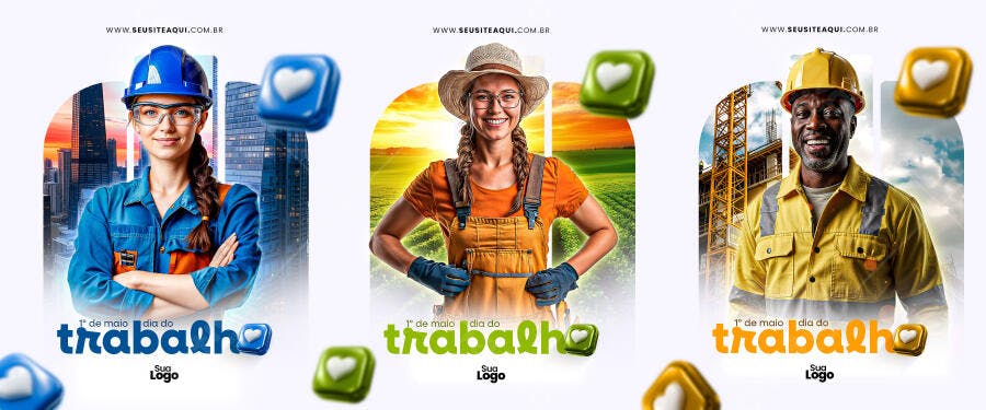 Postagem Dia do Trabalho PSD Editável