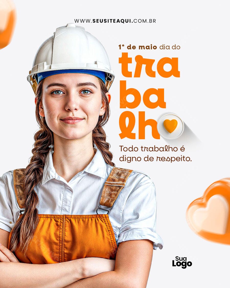 Post para Dia do Trabalho PSD Editável