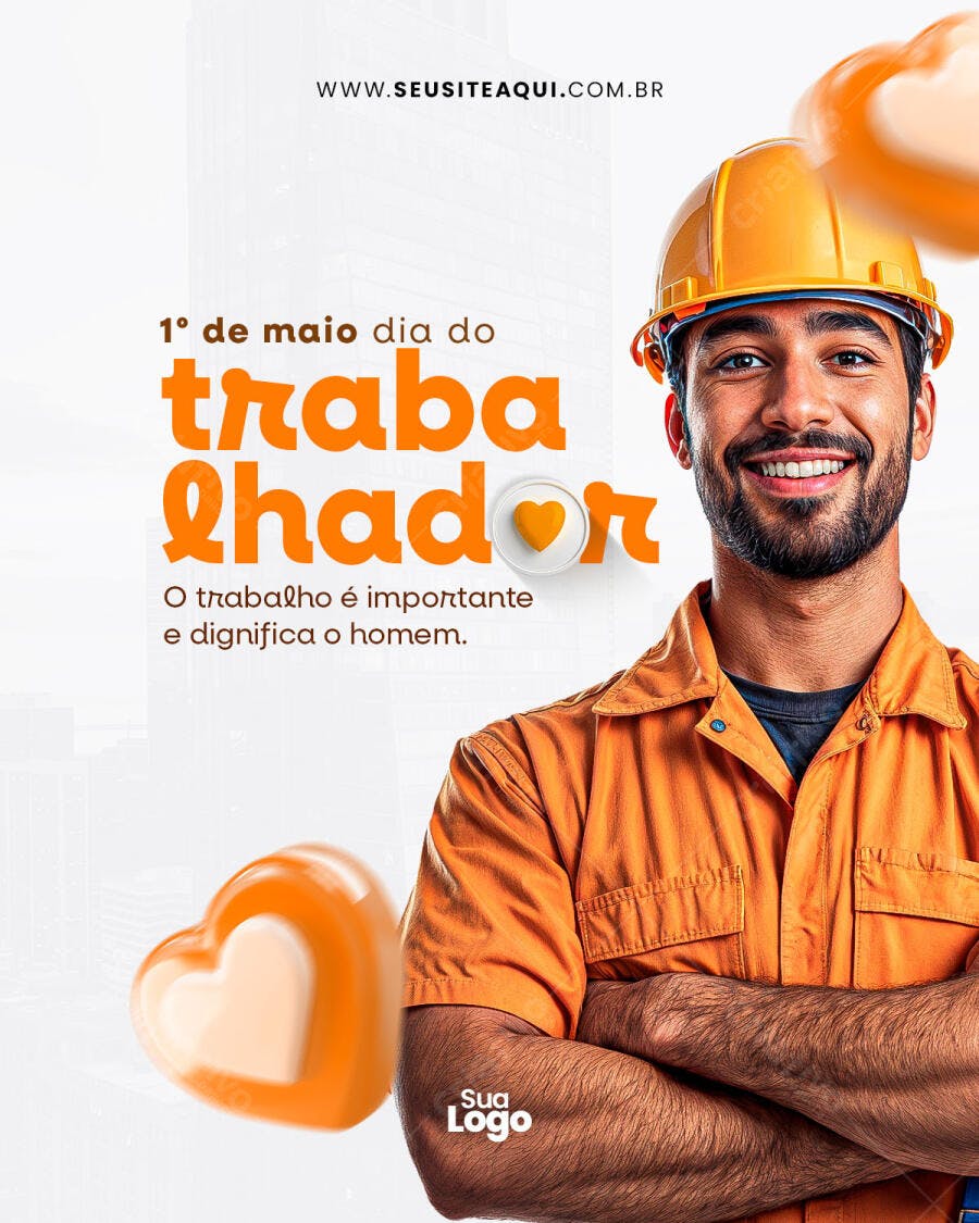 Postagem Dia do Trabalhador PSD Editável