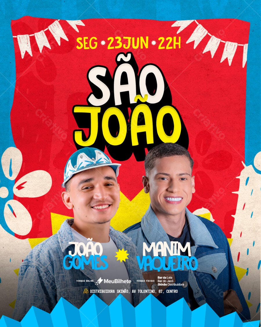 Flyer Festa Junina 23 de Junho PSD Editável