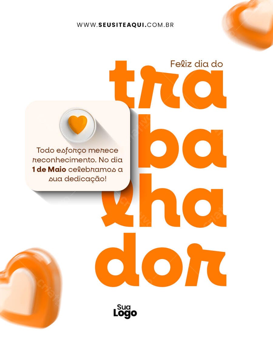Flyer Dia do Trabalhador PSD Editável