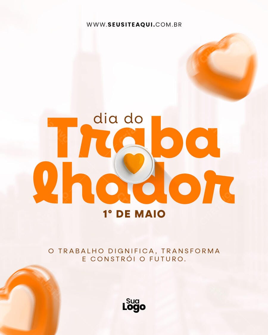 Flyer Dia do Trabalhador PSD Editável