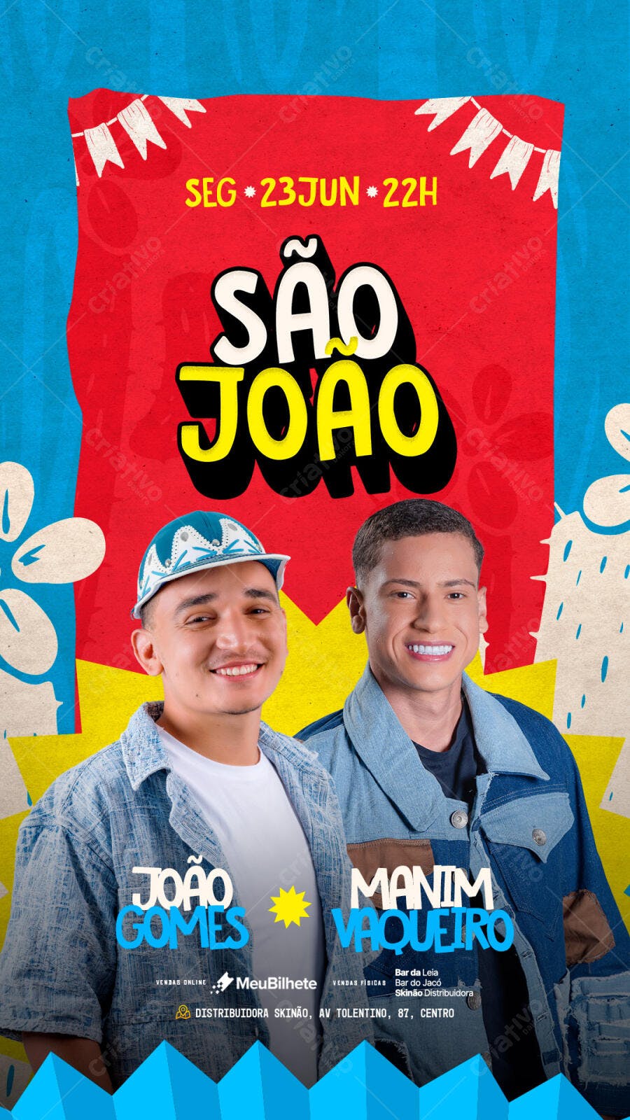 Flyer Festa Junina 23 de Junho PSD Editável