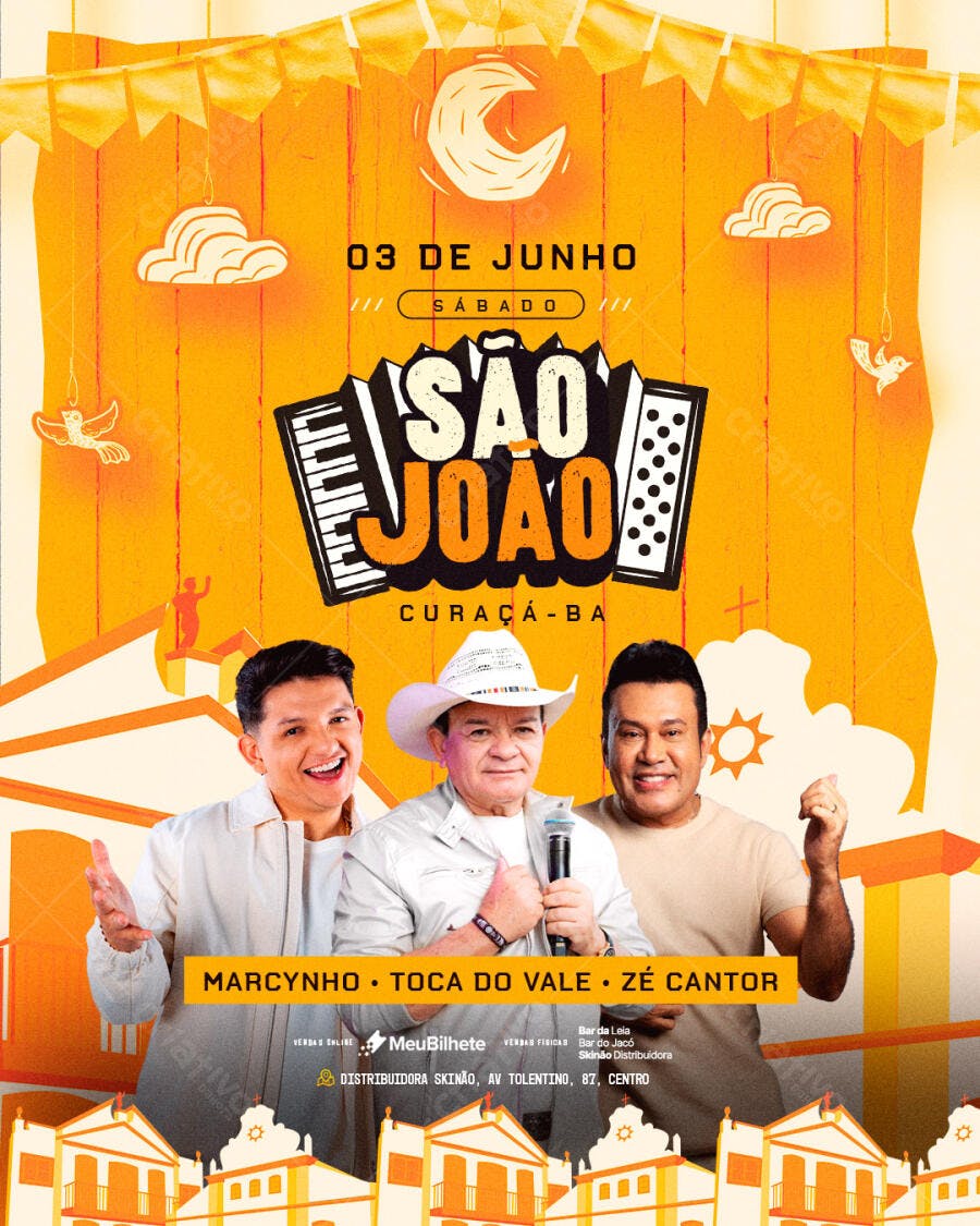 Flyer para Festa Junina 03 de Junho PSD Editável